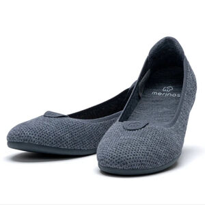 Merinos dark gray grey warm slip on ballet flats sz 8.5